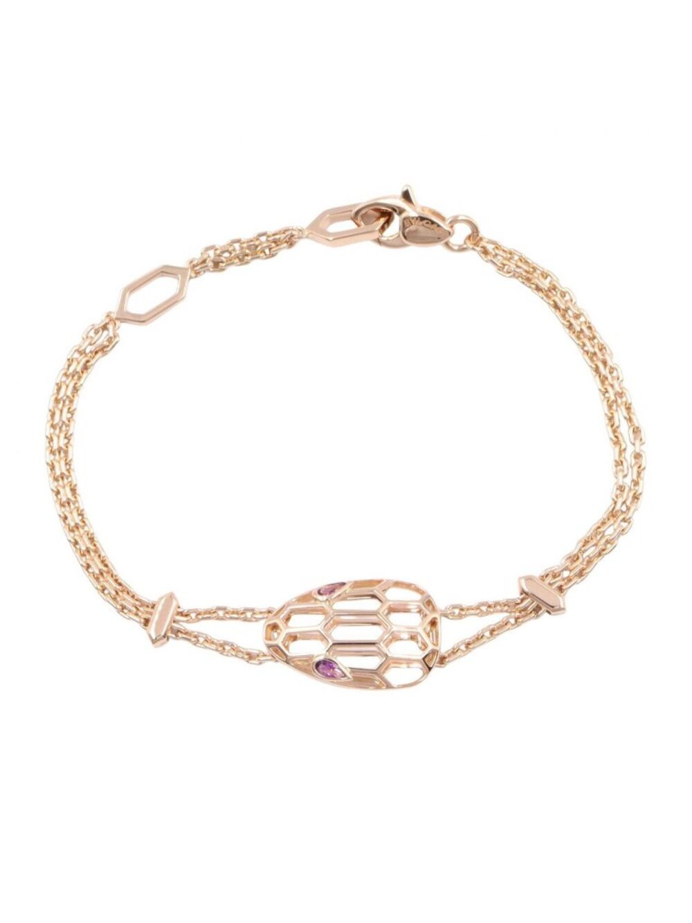 Bvlgari Bracelet Serpenti Amethyst 14.5 16.5 18K Pink Gold
